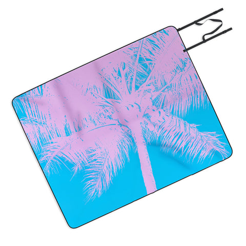 Nature Magick Palm Tree Summer Beach Teal Picnic Blanket