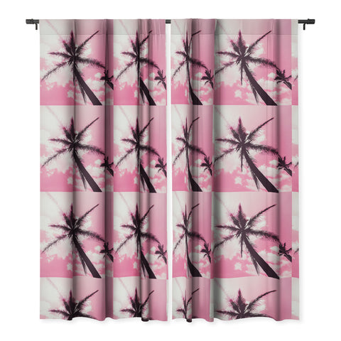 Nature Magick Palm Trees Pink Blackout Window Curtain