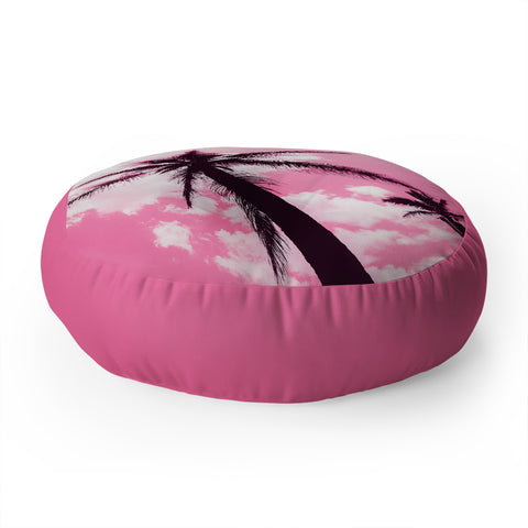 Nature Magick Palm Trees Pink Floor Pillow Round