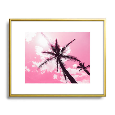 Nature Magick Palm Trees Pink Metal Framed Art Print