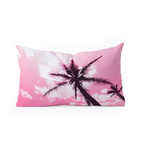 Nature Magick Palm Trees Pink Oblong Throw Pillow