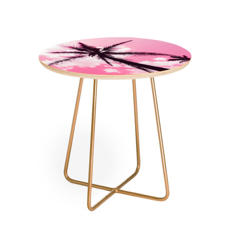Nature Magick Palm Trees Pink Round Side Table