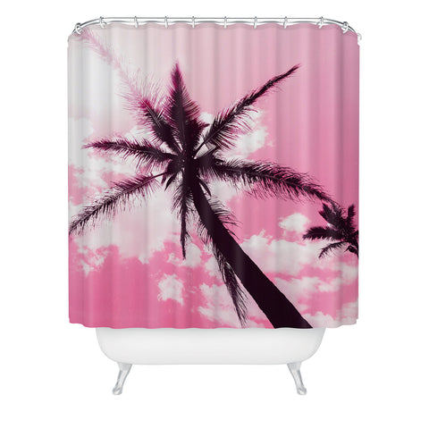 Nature Magick Palm Trees Pink Shower Curtain
