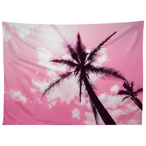 Nature Magick Palm Trees Pink Tapestry