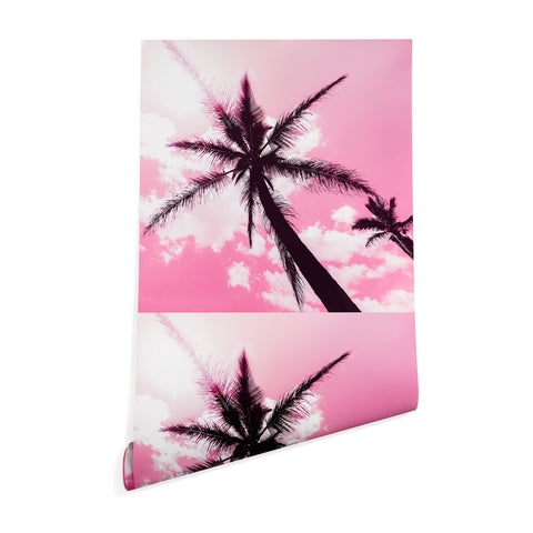 Nature Magick Palm Trees Pink Wallpaper