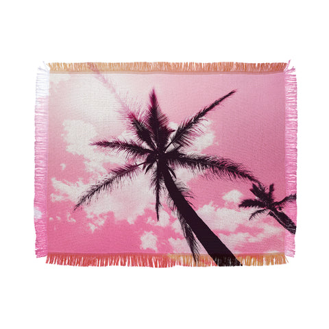 Nature Magick Palm Trees Pink Throw Blanket
