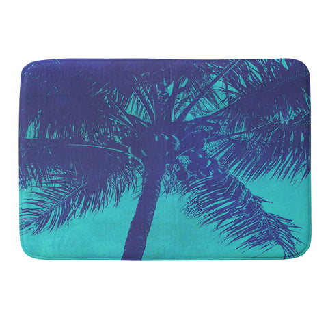 Nature Magick Palm Trees Summer Turquoise Memory Foam Bath Mat