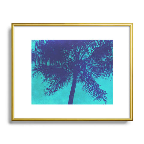 Nature Magick Palm Trees Summer Turquoise Metal Framed Art Print