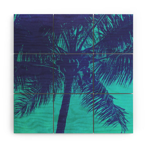 Nature Magick Palm Trees Summer Turquoise Wood Wall Mural