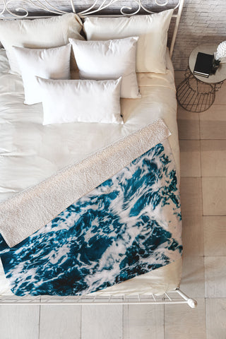 Nature Magick Perfect Marble Sea Waves Fleece Throw Blanket