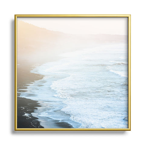 Nature Magick Perfect Ocean Beach Waves Metal Square Framed Art Print
