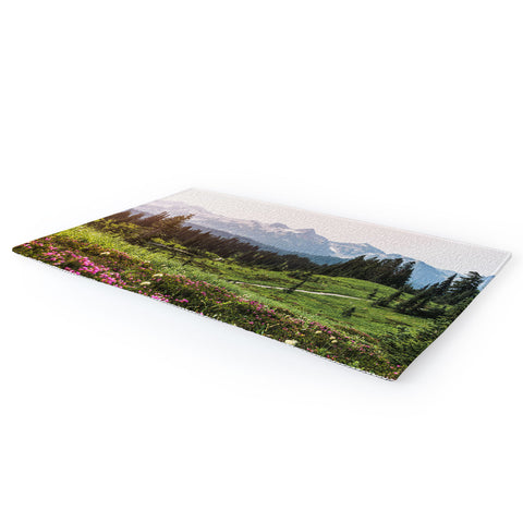 Nature Magick Pink Mountain Wildflowers Area Rug