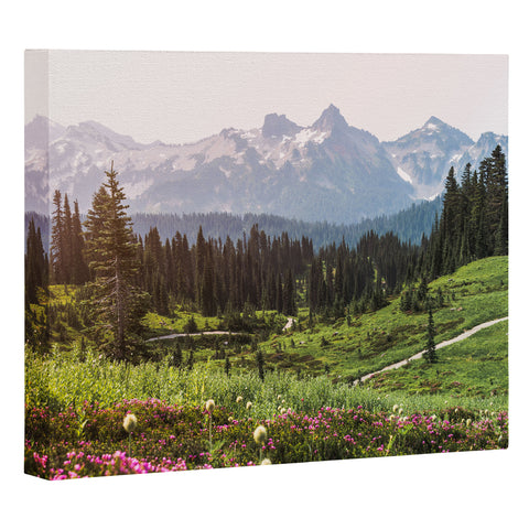 Nature Magick Pink Mountain Wildflowers Art Canvas