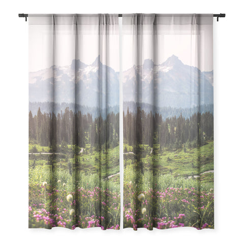 Nature Magick Pink Mountain Wildflowers Sheer Non Repeat