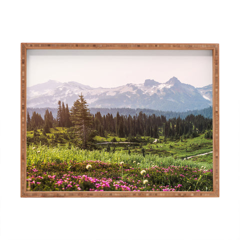 Nature Magick Pink Mountain Wildflowers Rectangular Tray