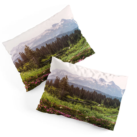 Nature Magick Pink Mountain Wildflowers Pillow Shams