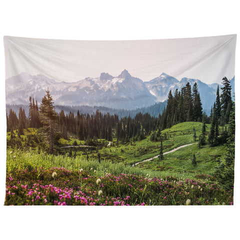 Nature Magick Pink Mountain Wildflowers Tapestry