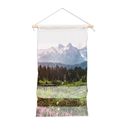 Nature Magick Pink Mountain Wildflowers Wall Hanging Portrait