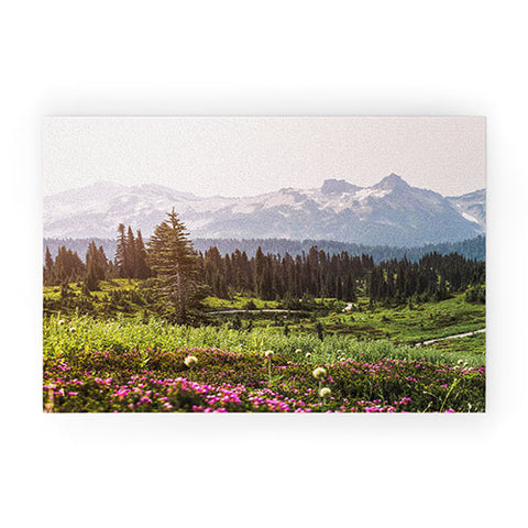 Nature Magick Pink Mountain Wildflowers Welcome Mat
