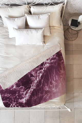 Nature Magick Pink Ocean Waves Fleece Throw Blanket