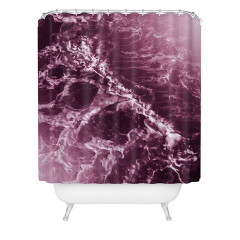 Nature Magick Pink Ocean Waves Shower Curtain