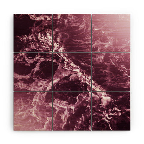 Nature Magick Pink Ocean Waves Wood Wall Mural