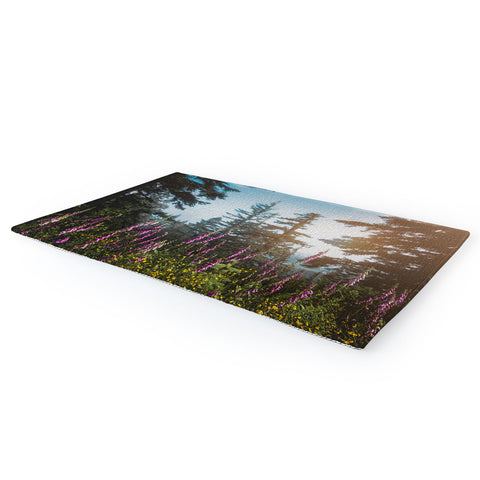 Nature Magick Pink Wildflower Forest Love Area Rug