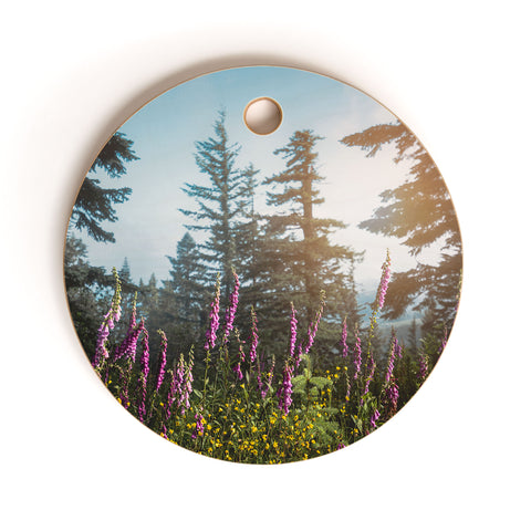 Nature Magick Pink Wildflower Forest Love Cutting Board Round