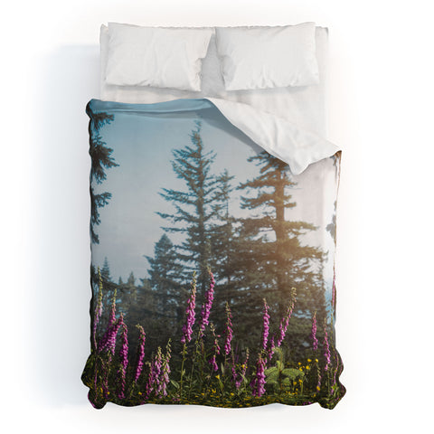 Nature Magick Pink Wildflower Forest Love Duvet Cover