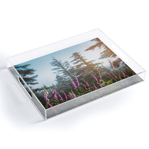 Nature Magick Pink Wildflower Forest Love Acrylic Tray