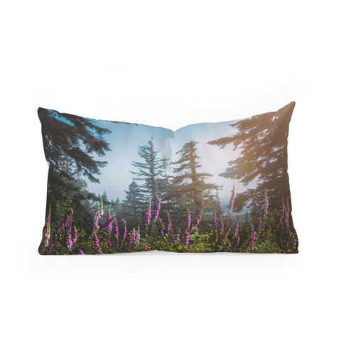Nature Magick Pink Wildflower Forest Love Oblong Throw Pillow