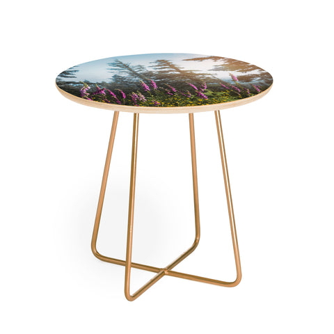 Nature Magick Pink Wildflower Forest Love Round Side Table