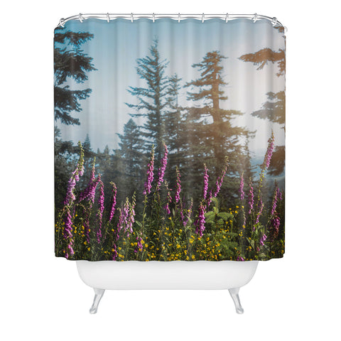Nature Magick Pink Wildflower Forest Love Shower Curtain