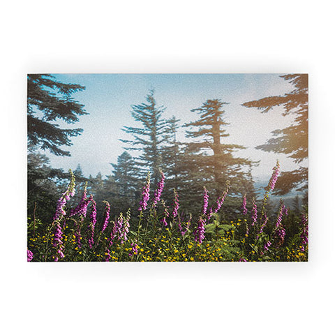 Nature Magick Pink Wildflower Forest Love Welcome Mat