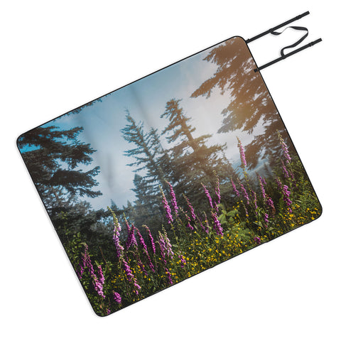 Nature Magick Pink Wildflower Forest Love Picnic Blanket