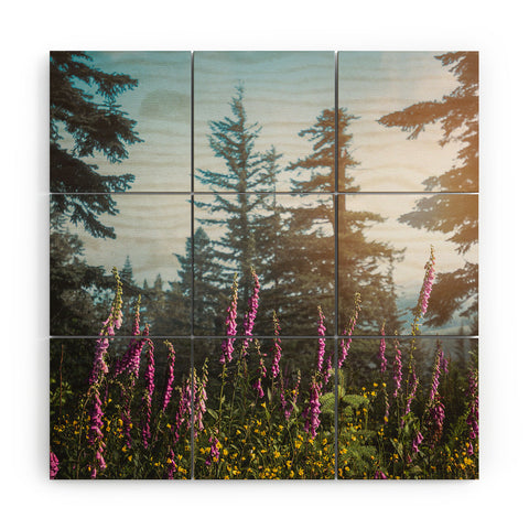 Nature Magick Pink Wildflower Forest Love Wood Wall Mural