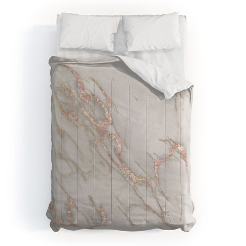 Nature Magick Pretty Rose Gold Marble Comforter