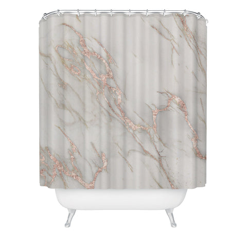 Nature Magick Pretty Rose Gold Marble Shower Curtain