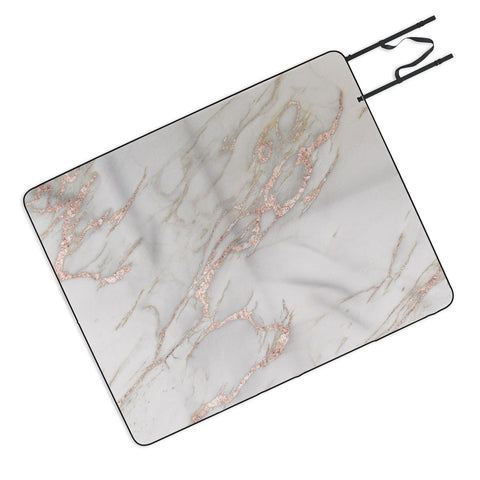Nature Magick Pretty Rose Gold Marble Picnic Blanket