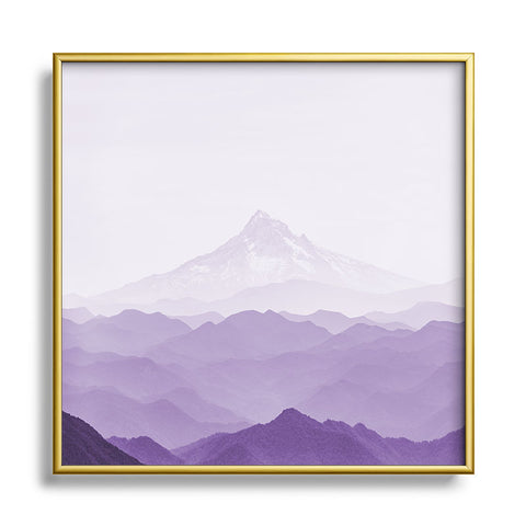 Nature Magick Purple Mountain Wanderlust Metal Square Framed Art Print