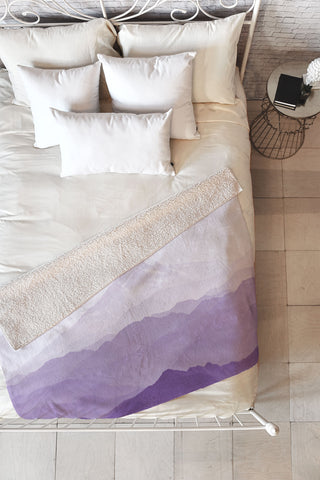 Nature Magick Purple Mountain Wanderlust Fleece Throw Blanket