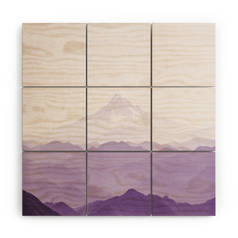 Nature Magick Purple Mountain Wanderlust Wood Wall Mural
