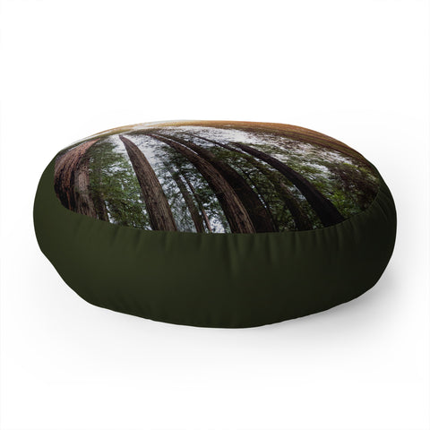 Nature Magick Redwood Forest Sky Floor Pillow Round