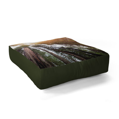 Nature Magick Redwood Forest Sky Floor Pillow Square