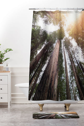 Nature Magick Redwood Forest Sky Shower Curtain And Mat