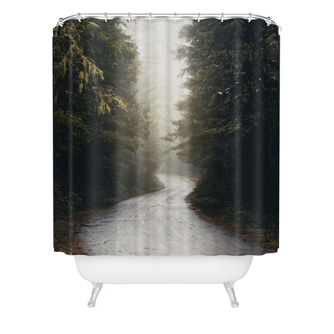Nature Magick Redwood Road Forest Fog Shower Curtain