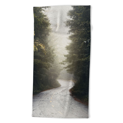 Nature Magick Redwood Road Forest Fog Beach Towel