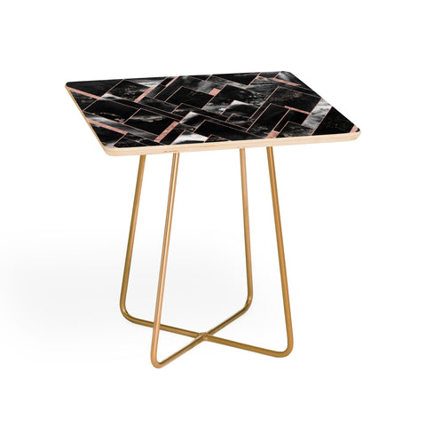 Nature Magick Rose Gold Geometric Watercolor Side Table