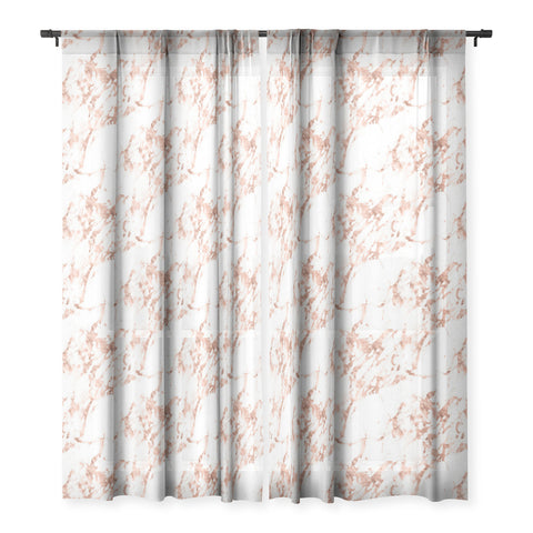 Nature Magick Rose Gold Marble Perfect Pink Sheer Window Curtain