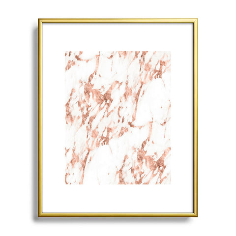 Nature Magick Rose Gold Marble Perfect Pink Metal Framed Art Print